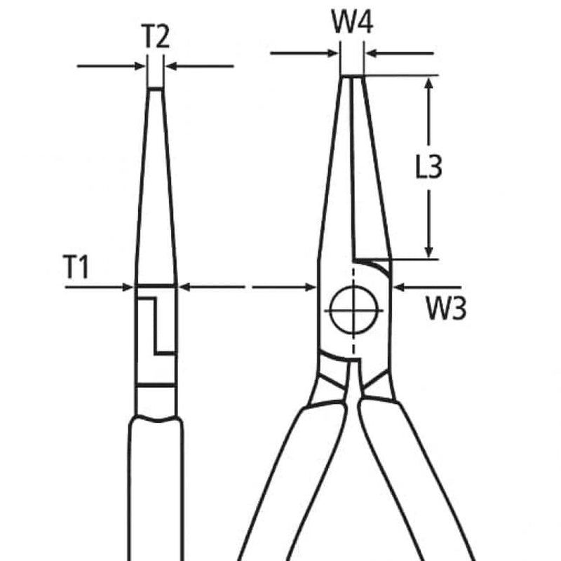 Pinza becchi tondi, cromata, manici bicomponente Knipex