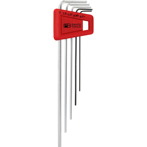 PB Swiss Tools 211.H-2CN Assortimento chiavi esagonali a L cromate lunghe - 5 pezzi