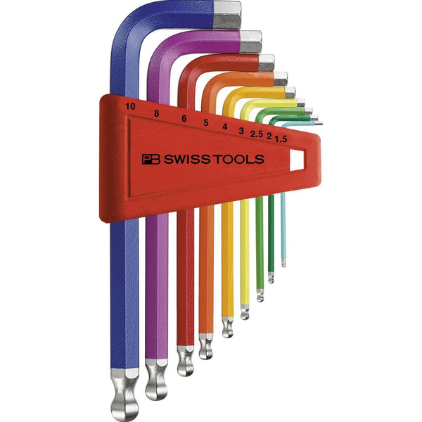 PB Swiss Tools 212.H-10RBCN Assortimento chiavi esagonali colorate a L Ball-end - 9 pezzi