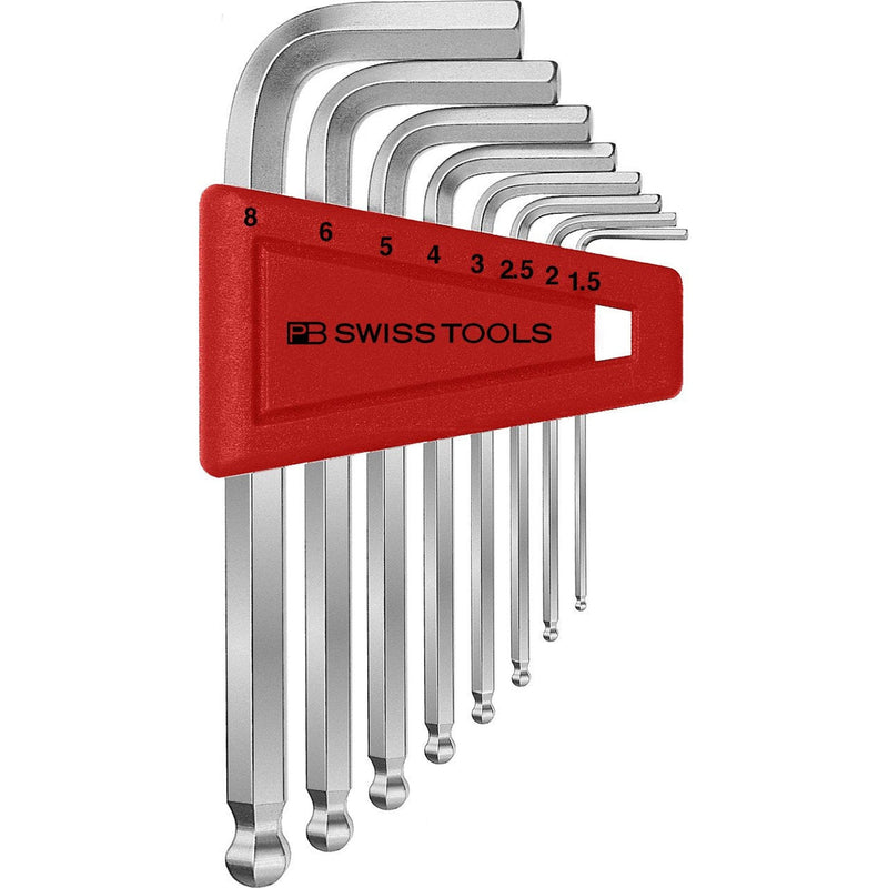 PB Swiss Tools 212.H-8CN Assortimento chiavi esagonali a L cromate Ball-End - 8 pezzi