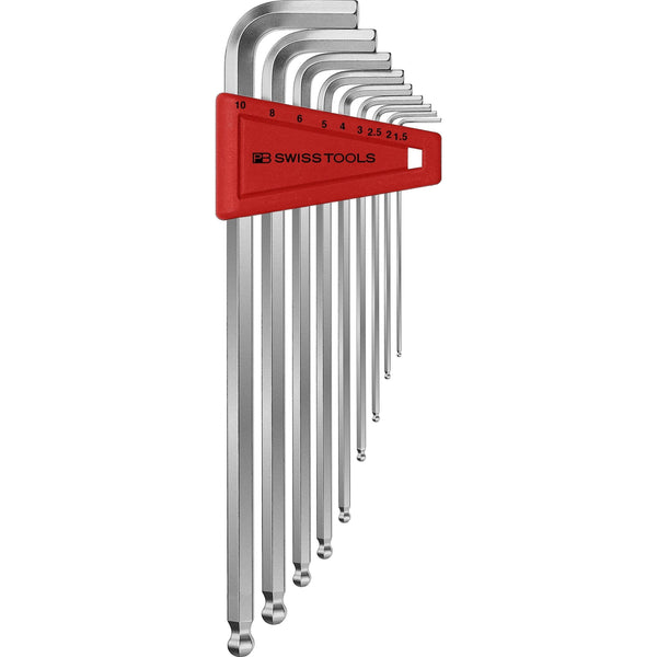 PB Swiss Tools 212.LH-10CN Assortimento chiavi esagonali a L cromate lunghe Ball-End - 9 pezzi