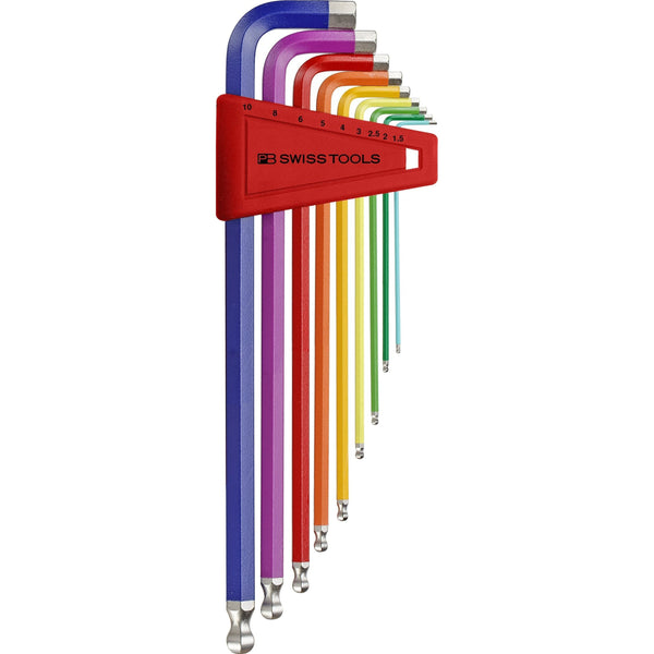 PB Swiss Tools 212.LH-10RBCN Assortimento chiavi esagonali colorate a L lunghe Ball-end - 9 pezzi