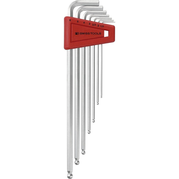 PB Swiss Tools 212.LH-6CN Assortimento chiavi esagonali a L cromate lunghe Ball-End - 7 pezzi