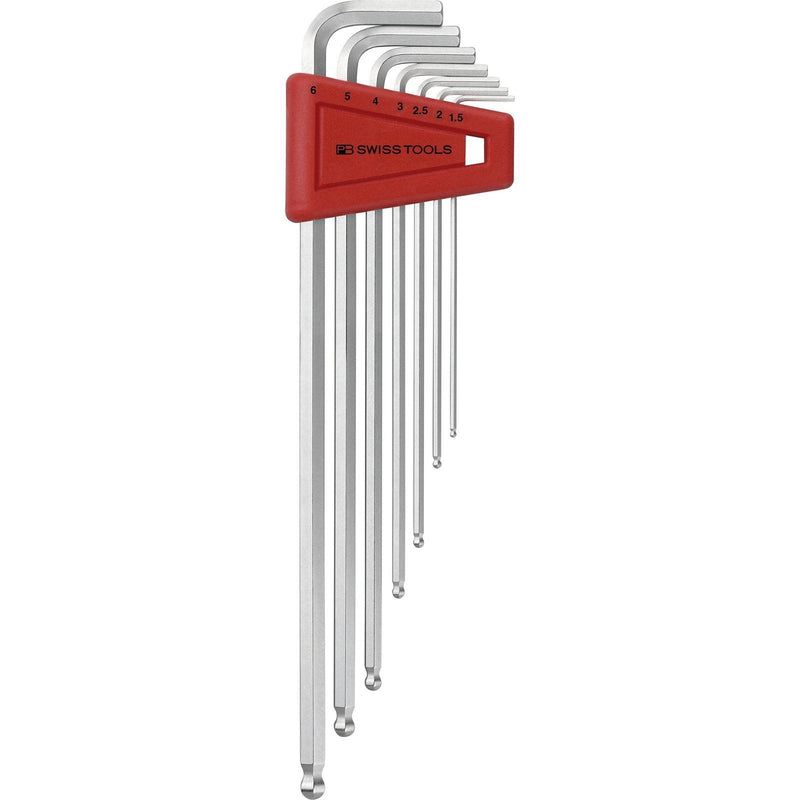 PB Swiss Tools 212.LH-6CN Assortimento chiavi esagonali a L cromate lunghe Ball-End - 7 pezzi