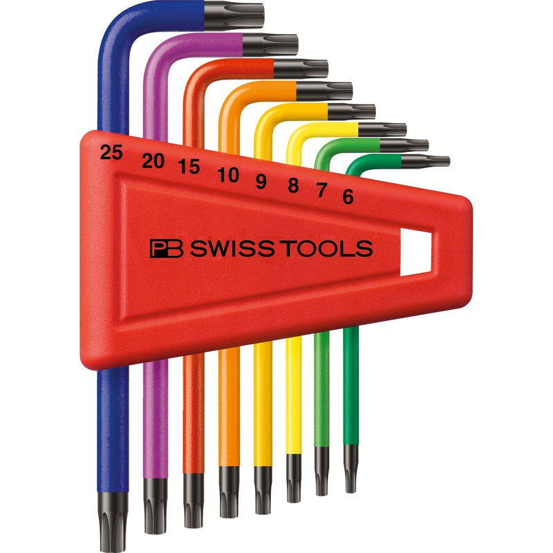 PB Swiss Tools 410.H6-25RBCN Assortimento chiavi esagonali a L, colorate, per viti Torx® - 8 pezzi