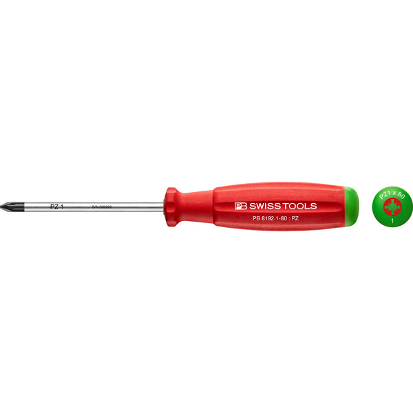 PB Swiss Tools 8192.1-80 Cacciavite SwissGrip Pozidriv Pz 1x80