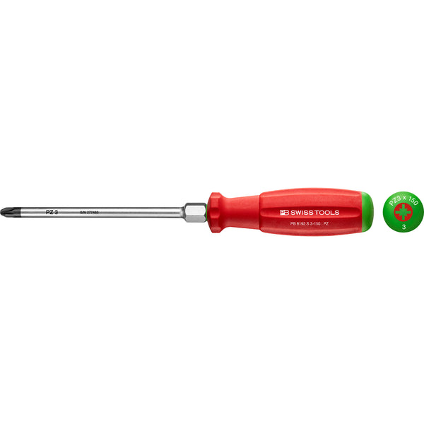 PB Swiss Tools 8192.S3-150 Cacciavite SwissGrip Pozidriv Con Esagono Pz3x150