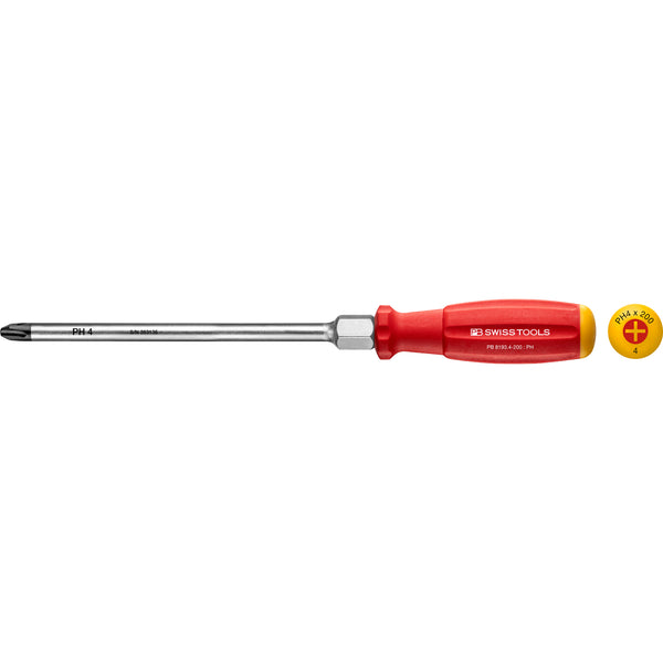 PB Swiss Tools 8193.4-200 Cacciavite SwissGrip Phillips Con Esagono Ph 4x200