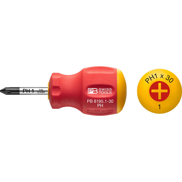 PB Swiss Tools 8195.1-30 Cacciavite Nano SwissGrip Stubby Phillips Ph 1x30