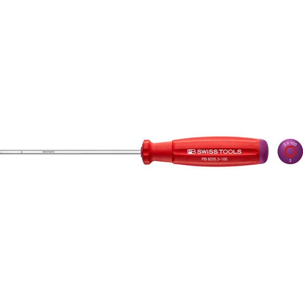 PB Swiss Tools 8205.3-100 Cacciavite SwissGrip Esagonale per Viti E.I. 3x100