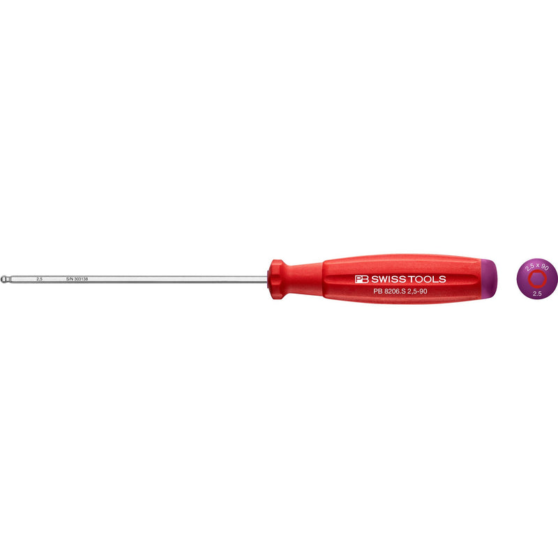 PB Swiss Tools 8206.S2,5-90 Cacciavite SwissGrip Esagonale Ball-End per Viti E.I. 2,5x9