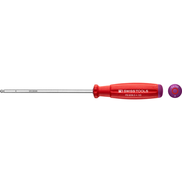 PB Swiss Tools 8206.S4-120 Cacciavite SwissGrip Esagonale Ball-End per Viti E.I. 4x120