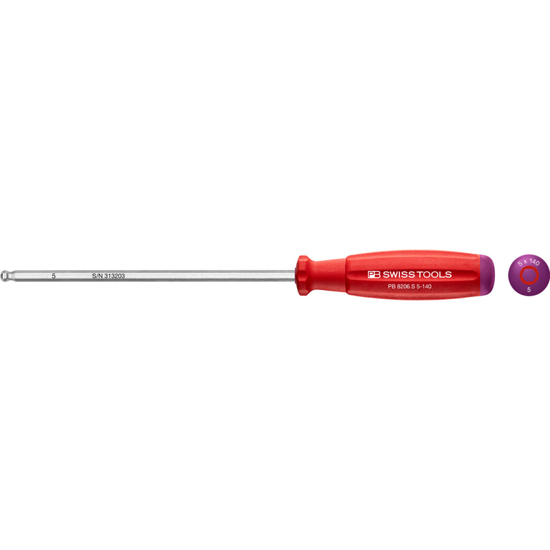 PB Swiss Tools 8206.S5-140 Cacciavite SwissGrip Esagonale Ball-End per Viti E.I. 5x140