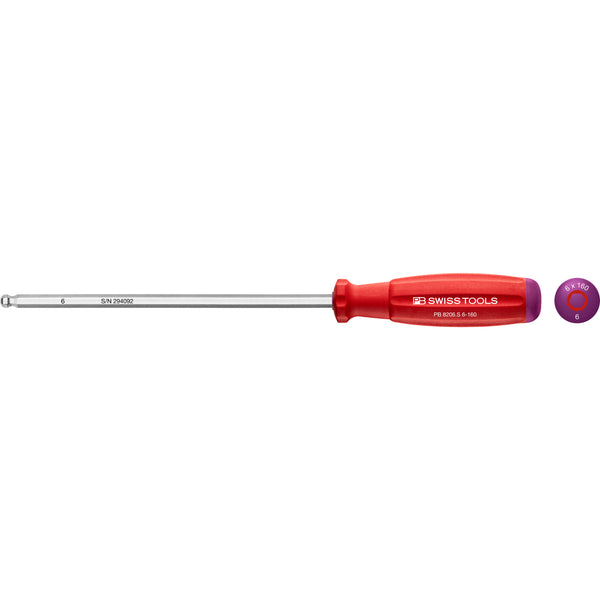 PB Swiss Tools 8206.S6-160 Cacciavite SwissGrip Esagonale Ball-End per Viti E.I. 6x160