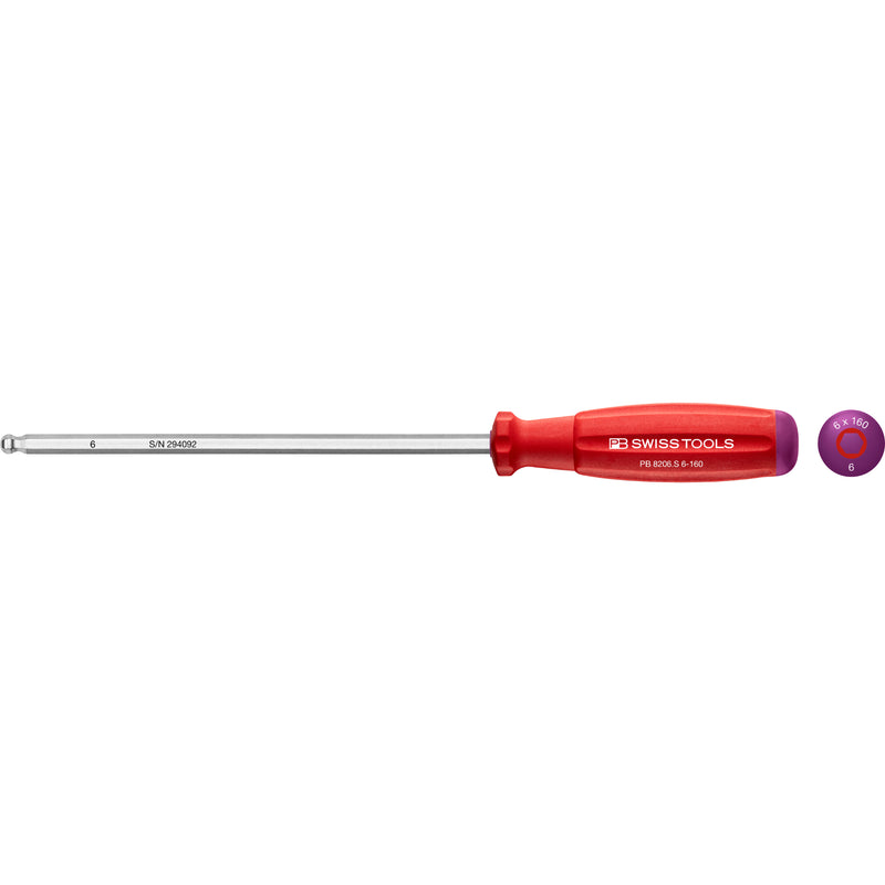 PB Swiss Tools 8206.S6-160 Cacciavite SwissGrip Esagonale Ball-End per Viti E.I. 6x160