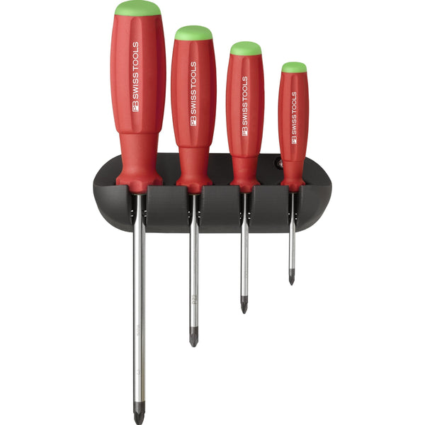 PB Swiss Tools 8243.CN Assortimento di cacciaviti SwissGrip Pozidriv - 6 pezzi con supporto a parete