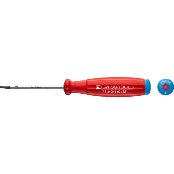 PB Swiss Tools 8400.B8-60 Cacciavite SwissGrip Torx con foro Torx 8x60