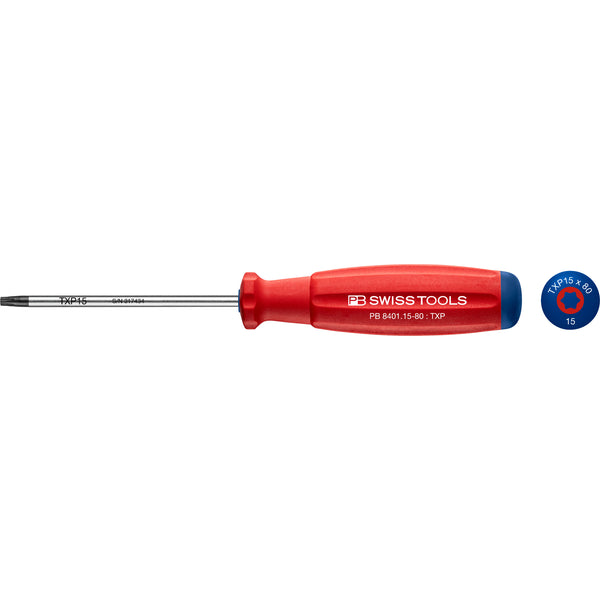 PB Swiss Tools 8401.15-80 Cacciavite SwissGrip Torx Plus TXP 15x80