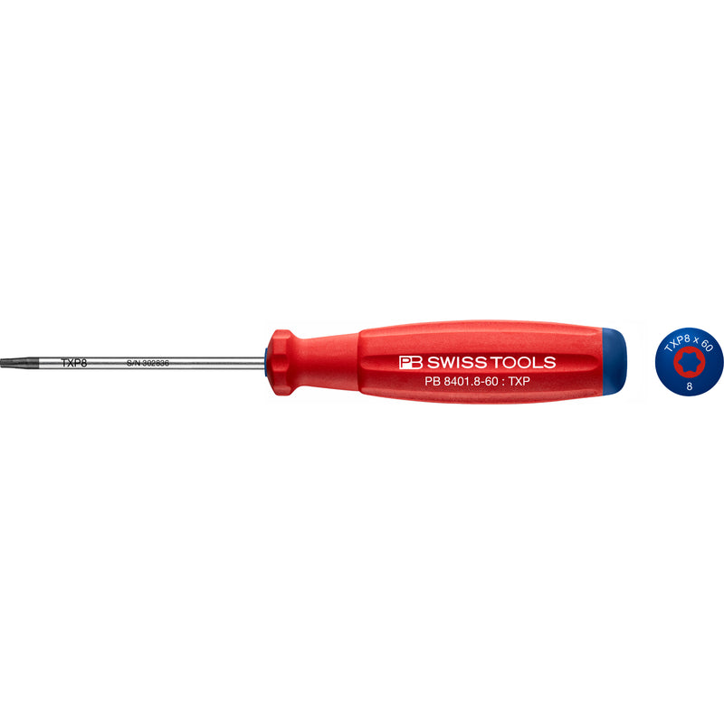 PB Swiss Tools 8401.8-60 Cacciavite SwissGrip Torx Plus TXP 8x60