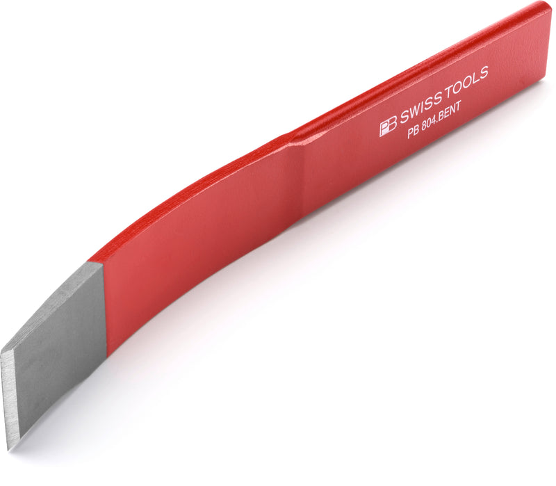 PB Swiss Tools 804.Bent Scalpello piatto sottile tagliente laterale piatto piegato rosso 26x235