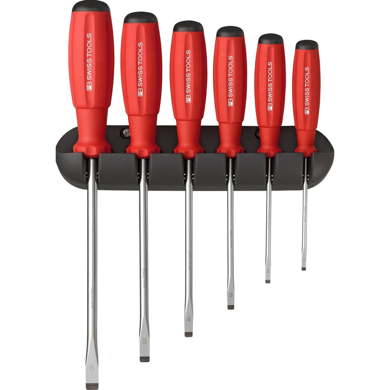 PB Swiss Tools 8240.CN Assortimento di cacciaviti SwissGrip Taglio - 6 pezzi con supporto a parete