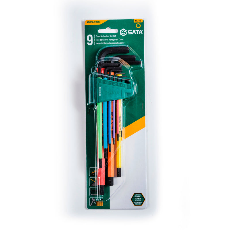 Sata ST09107CHBSJ Set Chiavi a L Esagonali Colorate 9 pezzi